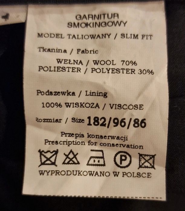 Smoking Granatowy Męski 182/96/86