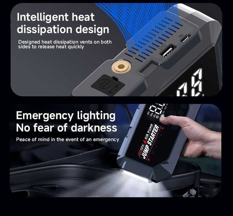 Пускозарядний пристрій для авто Jump Starter 50800 mAh Пусковое устройство Бустер Power Bank Джамп стартер аккум пускове прикуриватель 12V