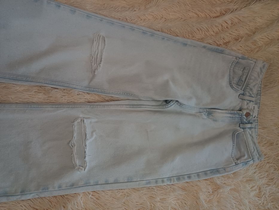 Прямі джинси з прорізами палаццо wide leg high waist