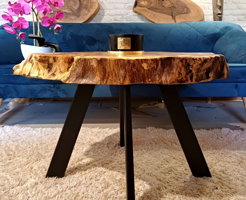 Stolik kawowy 75x57cm plaster drewna loft