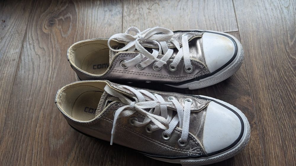 Trampki Converse 37 srebrne metaliczne All Star
