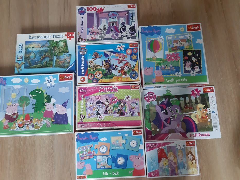 Zestaw puzzli Peppa, psi patrol, pony