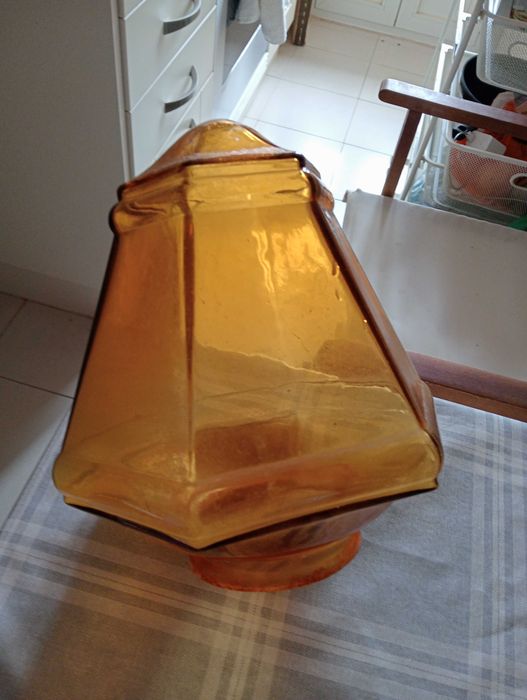 Vintage Retro Candeeiro Tecto Vertical Globo Vidro