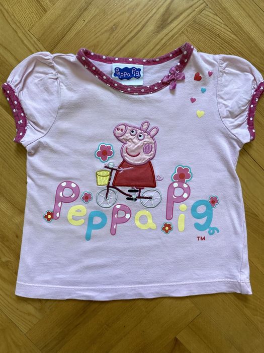 Zestaw komplet dziewczęcy dwie bluzki + spodenki Świnka Peppa Pig
