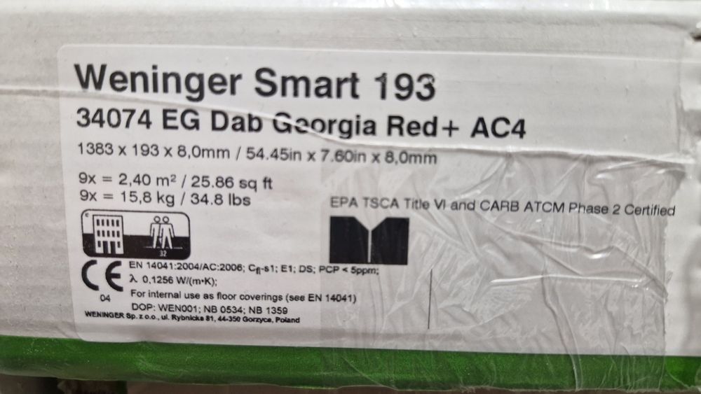 Panele podłogowe Weninger Smart Dąb Georgia Red 34074 AC4/8mm