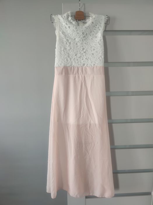 Sukienka druhny, XS/S, letnia, lekka, zwiewna, koronka