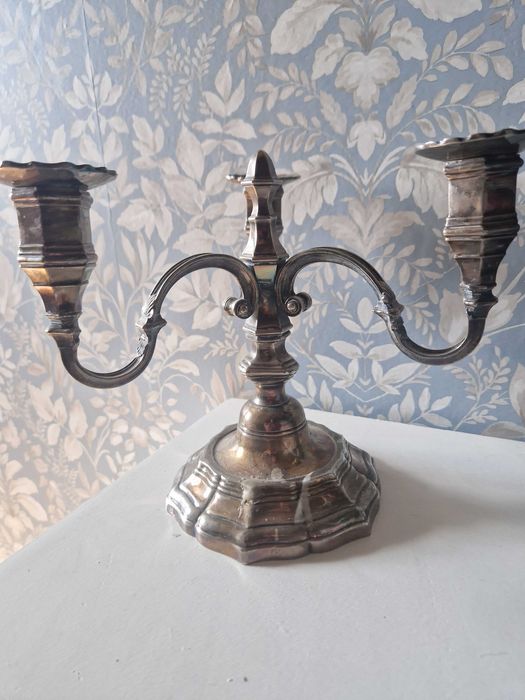 Підсвічник важкий вінтаж посріблений