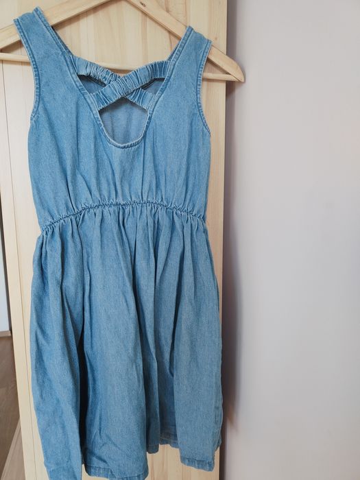 Jeansowa letnia sukienka bez rękawów Reserved 140