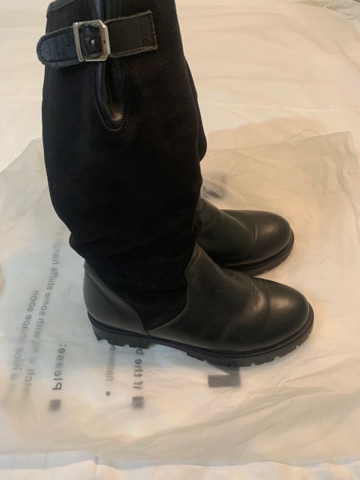 Чобітки шкіряні з натуральними замшивими вставками, підліткові