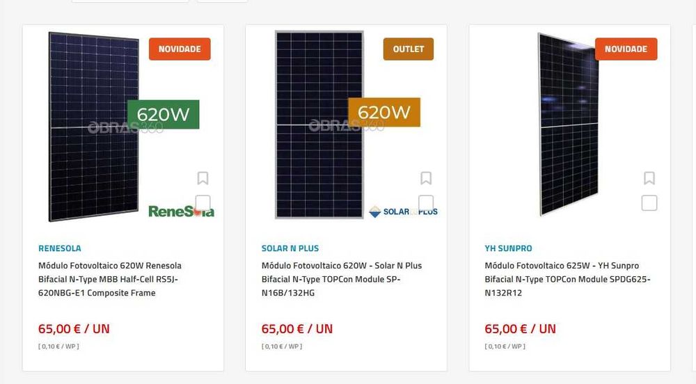 Módulo Fotovoltaico 620W BIFACIAL - Melhor preço do Mercado