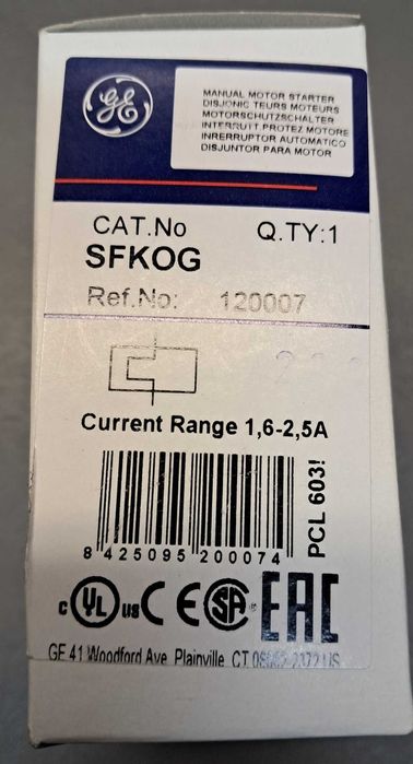 Wyłącznik Silnikowy Sfk0G 1,6A-2,5A