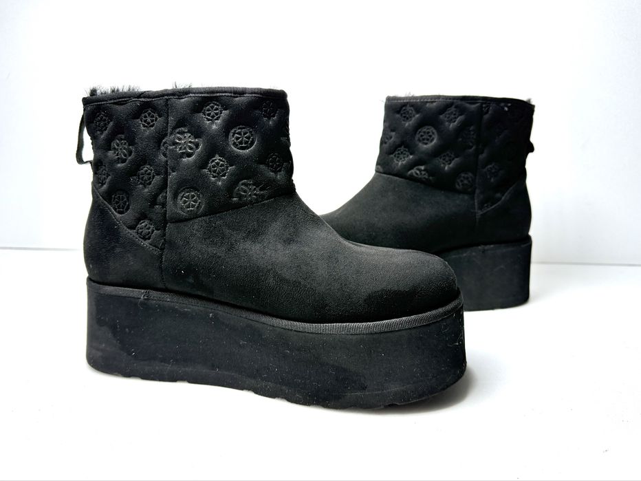 Botki platforma czarne Guess JILA ocieplane zimowe r. 38