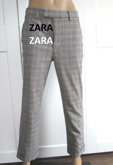 Zara spodnie chinosy pepitka 36 S jak NOWE
