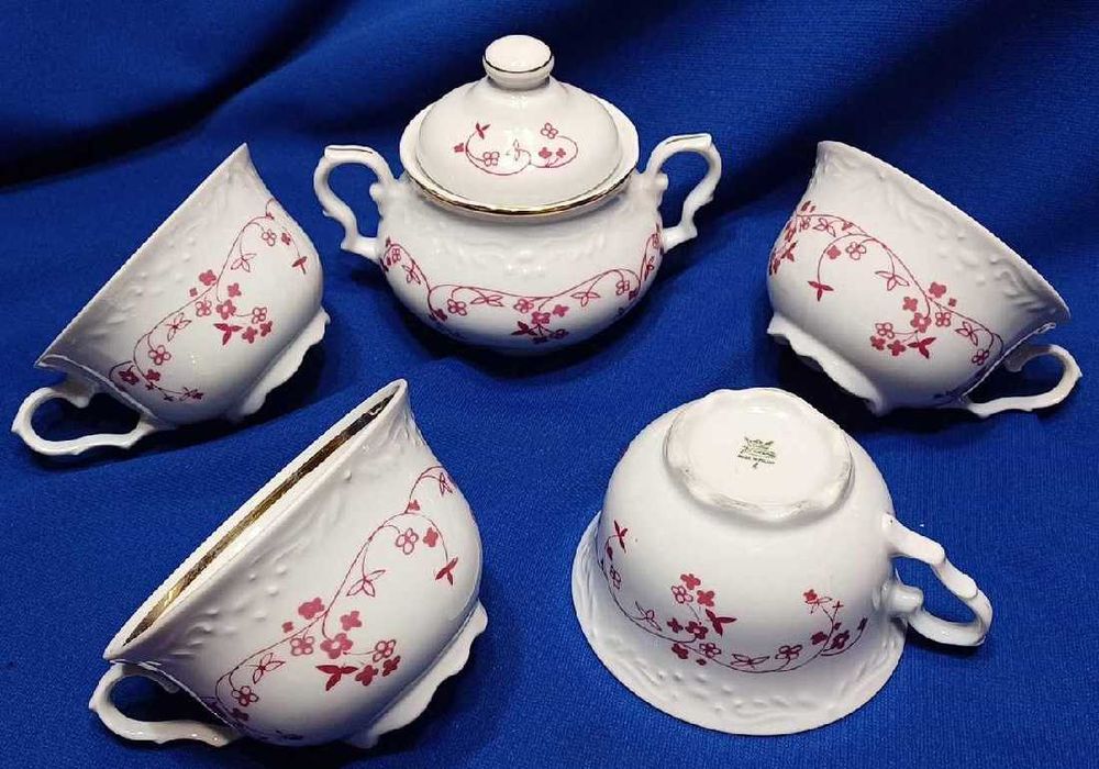 Karolina porcelana filiżanki cukierniczka