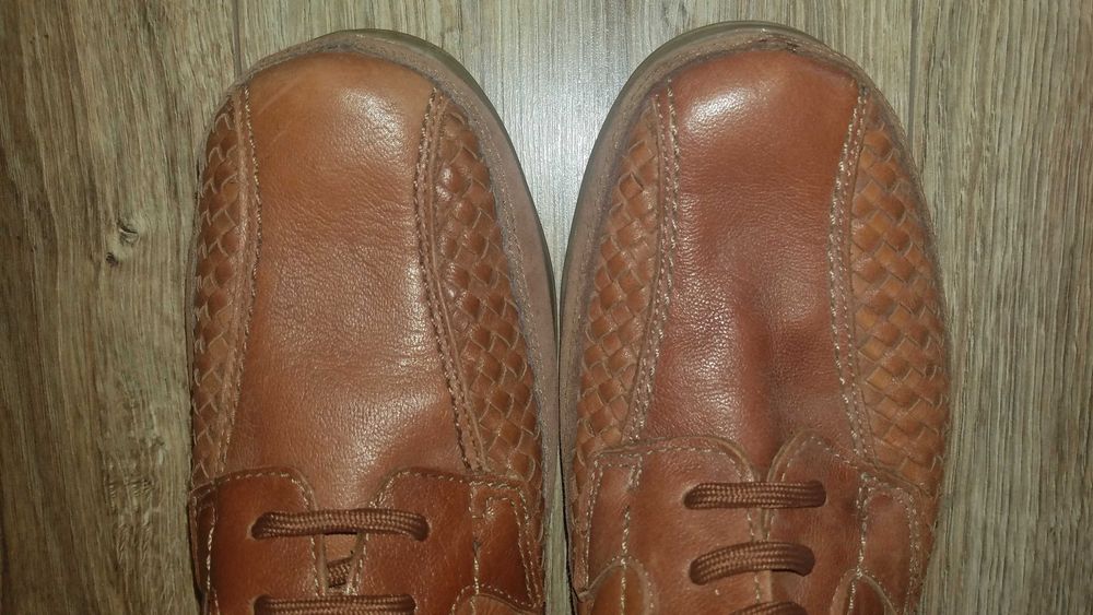 Buty CLARKS Superlight 41/42 26.5cm Skórzane* półbuty z plecionką Skóra* brązowe stan BDB