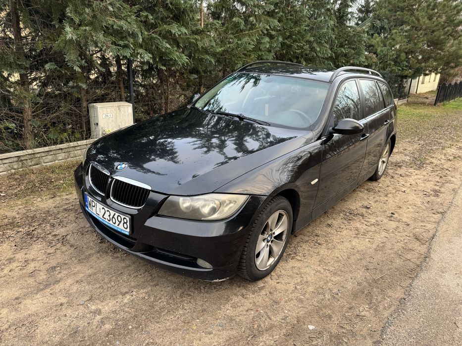 BMW e91 318d Touring 2006 - czarne skóry, 122 KM, silnik na łańcuszku