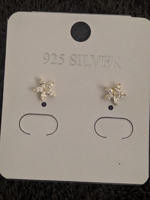 Nowe kolczyki kwiatuszki 6mm - srebro 925