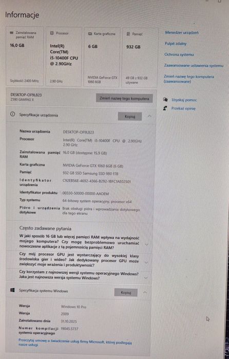 Komputer gamingowy idealny start dla gracza