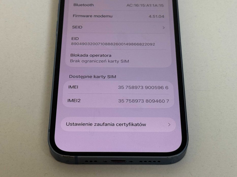 Apple iPhone 14 128GB Niebieski - Super Stan - Gwarancja + Etui i Szkło