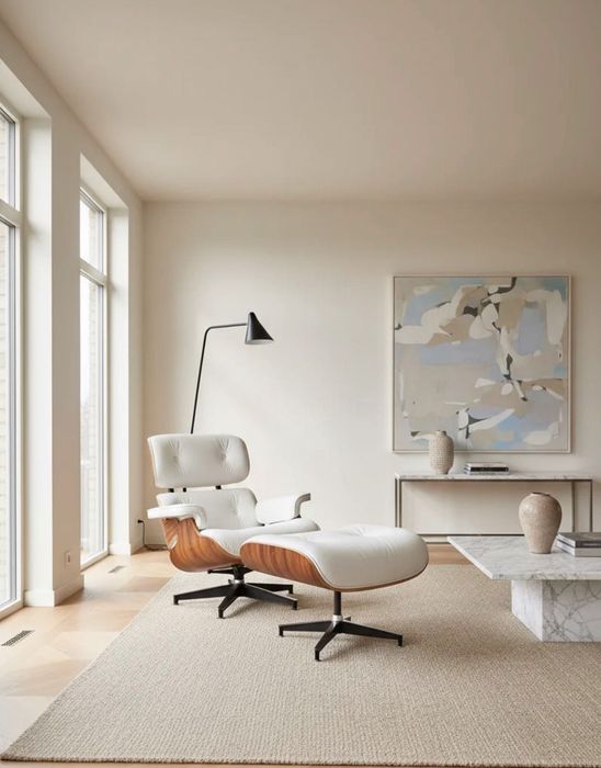 Poltrona Eames Lounge - Pele genuina - Versão XL - Nova