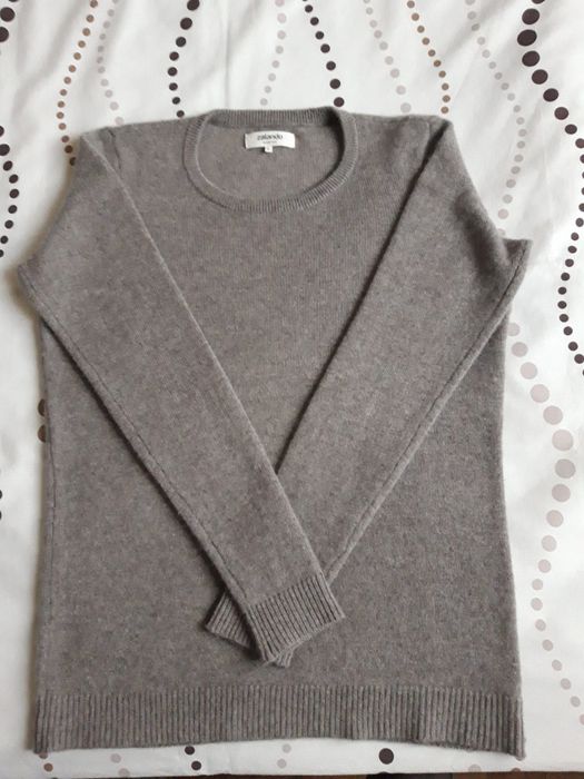 Sweter 100 % Kaszmir , kolor szarobrązowy Taupe, Zalando