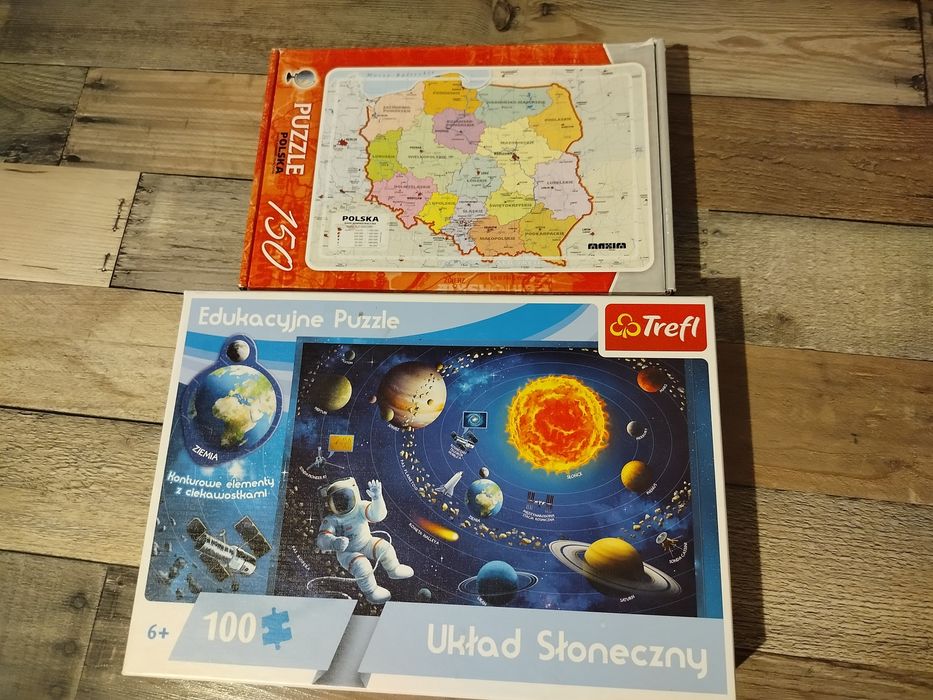 Trefl edukacyjne puzzle układ słoneczny + mapa administracyjna polski