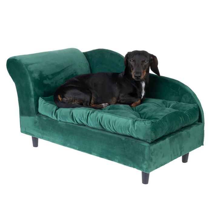 TIAKI Klasyczna Luksusowa Przytulna Sofa Legowisko dla Psa 81x41x42cm Szmaragdowa NOWA
