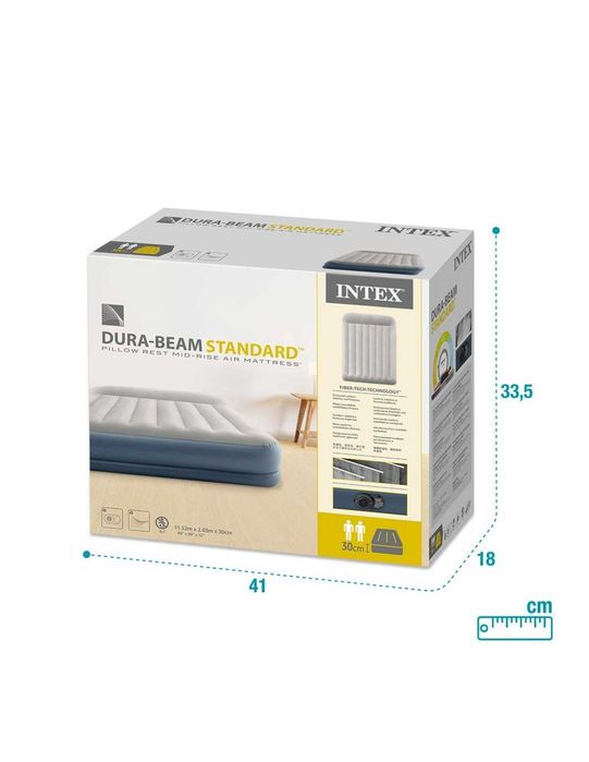 Colchão Insuflável INTEX Queen Mid-Rise Pillow Rest