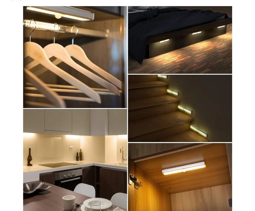 Oświetlenie szafki LED z czujnikiem ruchu,