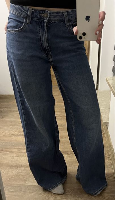 Jeansy wide leg low rise
