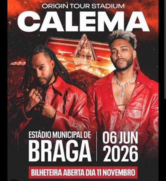 Bilhete concerto Calema em Braga