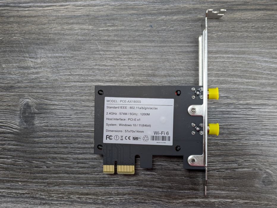 Мережева карта Fenvi AX1800 PCI-E 2.4Ghz/5Ghz WiFi 6 + Bluetooth 5.2