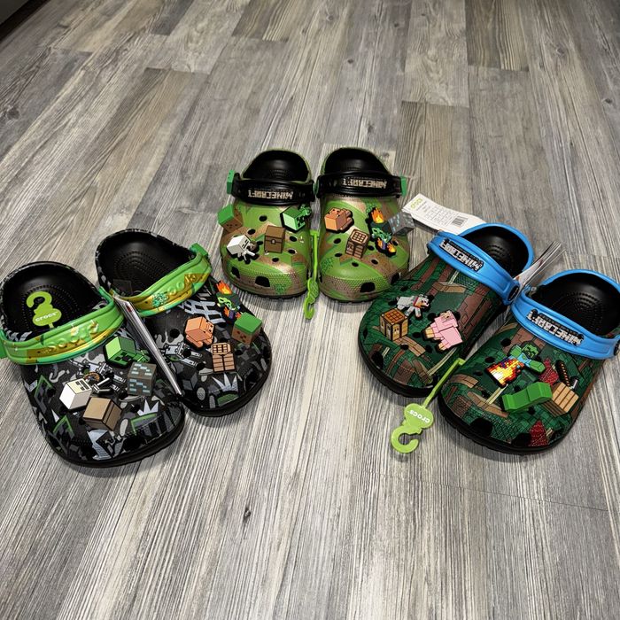 Crocs Minecraft, крипер  для хлопчика з джибітсами Дитячі сабо
