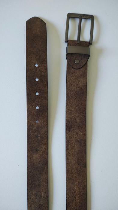 Męski brązowy pasek 125×3,5cm