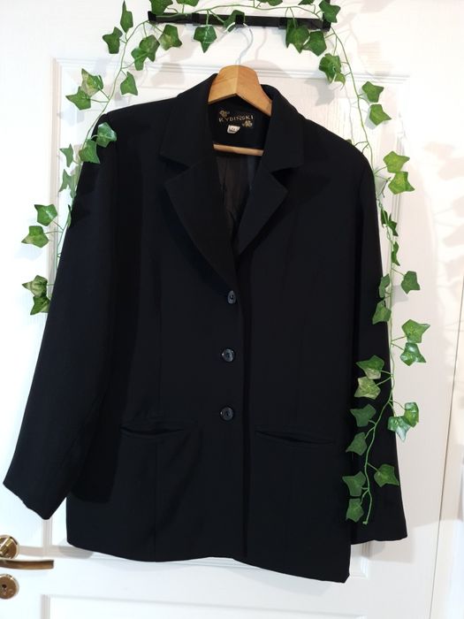 Marynarka czarna Rybiński polska firma oversize 44 XXL