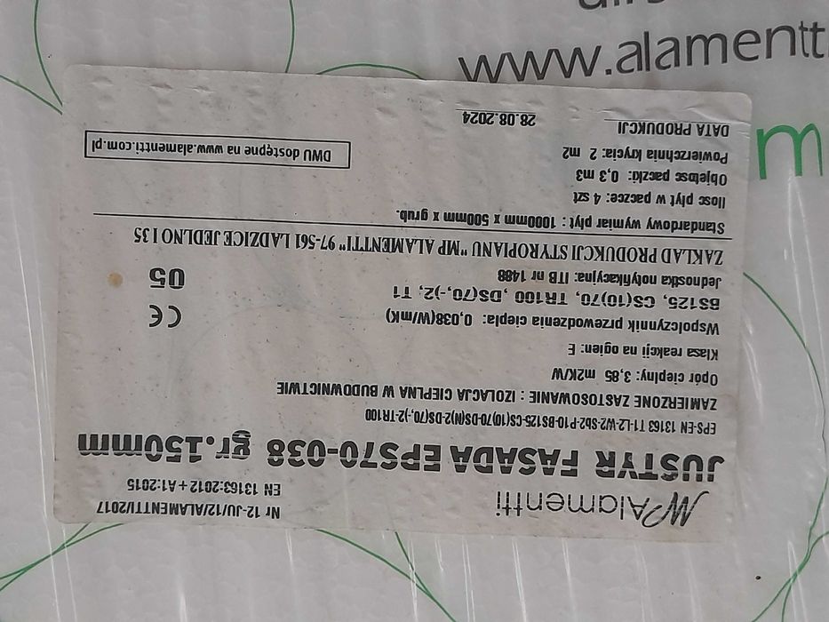 Styropian biały FASADA 040 gr 10 cm