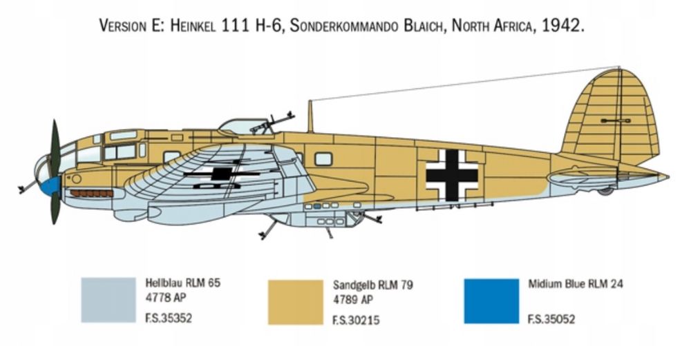 Italeri 1436 Niemiecki bombowiec Heinkel He 111H model samolotu 1/72