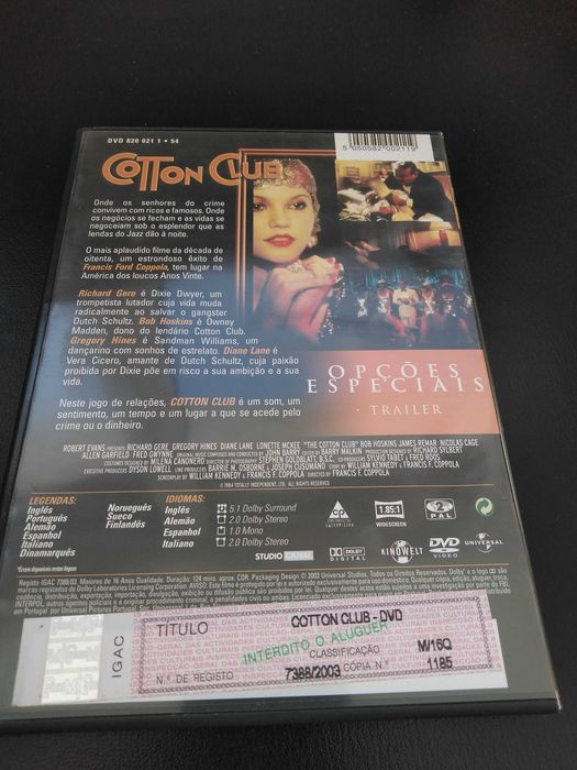 dvd: Francis Ford Coppola "Cotton Club"