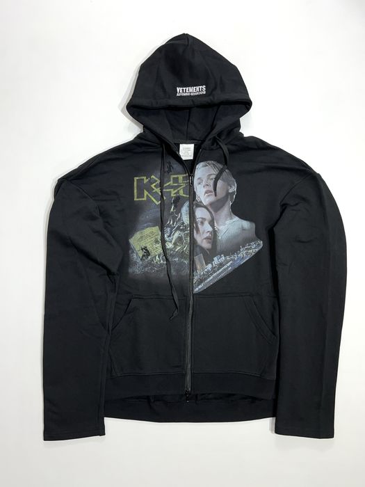 зип худи Vetements Titanic split zip up hoodie