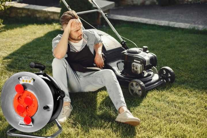 MOCNY Przedłużacz bębnowy metalowy na bębnie budowlany długi 50m 3x2,5