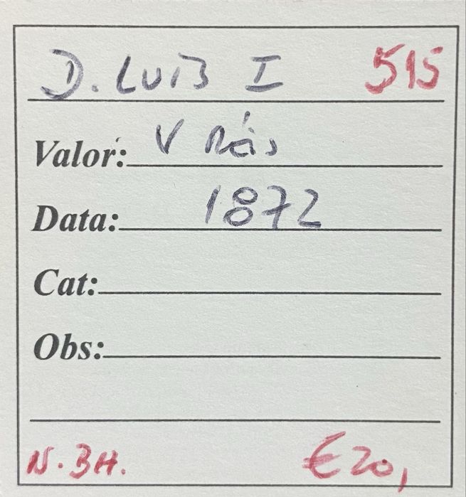 Moeda  515 - V Reis D LUIS I - 1872