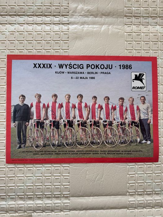 Autografy wyścig pokoju 1986