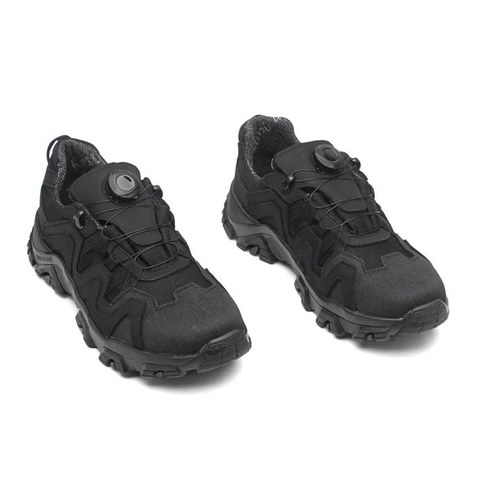 Чоловічі кросівки з автошнуровкою чорні тактичні водонепроникні