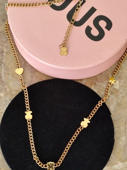 Colar dourado com ursinhos Tous,coração, estrela