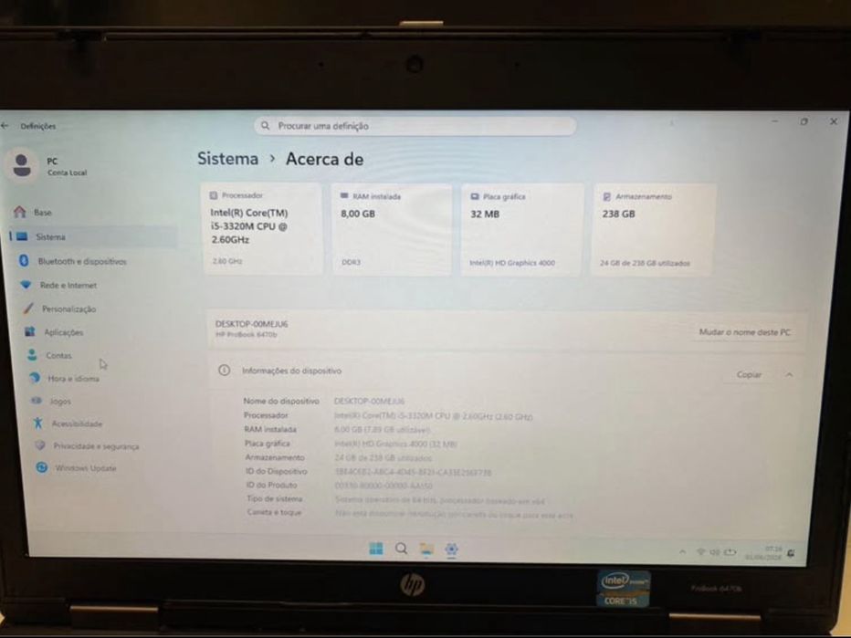 HP probook 6470b windows 11 pro