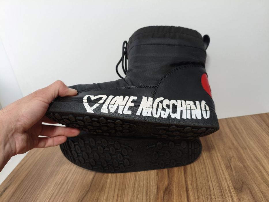 Buty Love Moschino śniegowce zimowe damskie czarne r. 41 42