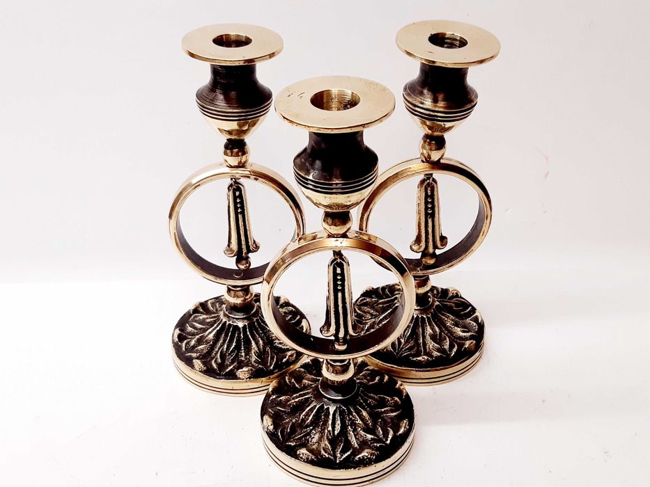 Старинный подсвечник из латуни на одну свечу, цена за 1 подсвечник