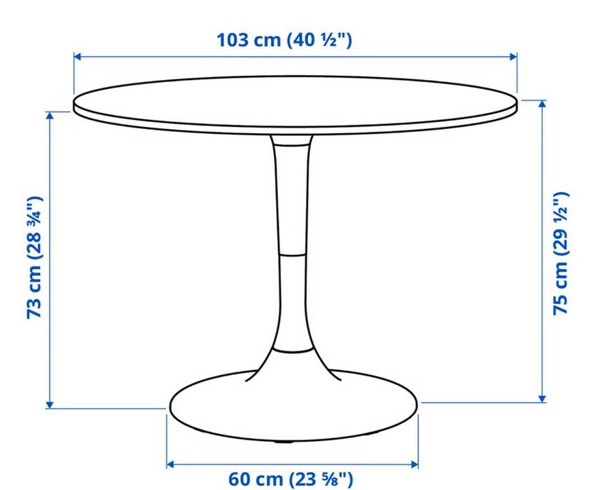 Mesa Redonda Branca IKEA Docksta