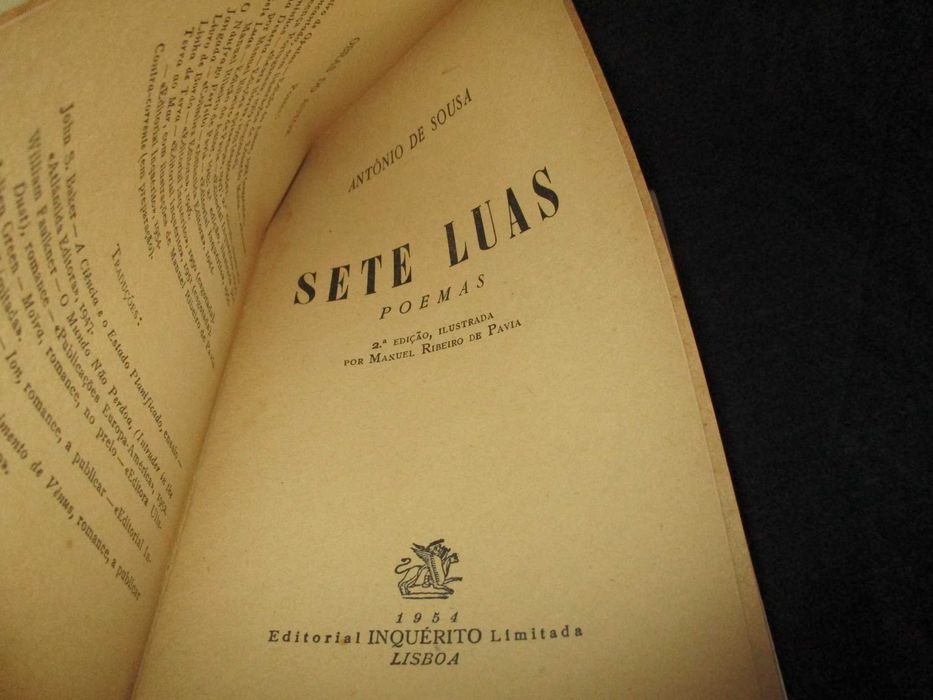 Livro Sete Luas António de Sousa Poemas