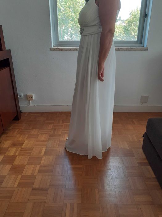 Vestido de noite/noiva branco forrado